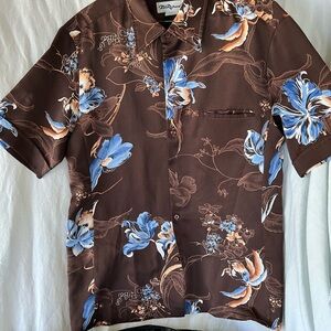Tori Richard Brown and Blue Floral Men's Shirt